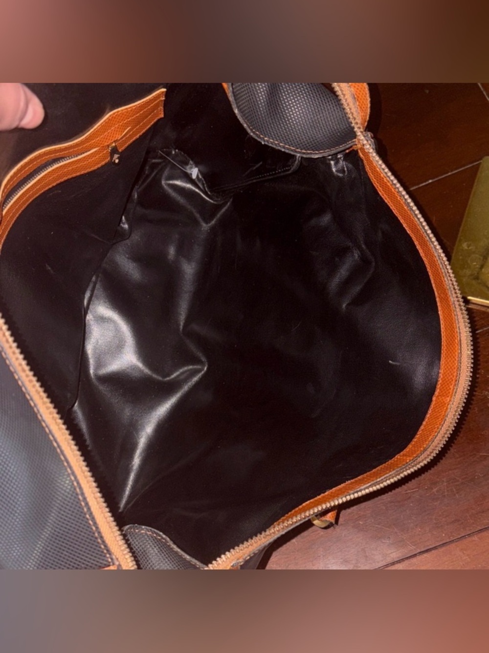 Bottega Veneta Black Travel Bag with Brown Leather Trim - Picture 5 of 6